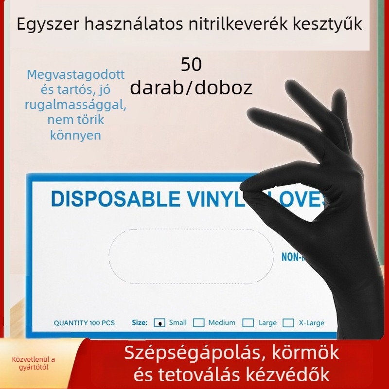 Eldobható kesztyűk tetováláshoz, szépségszalonba, körömiparba, pedikűrhöz és masszázshoz