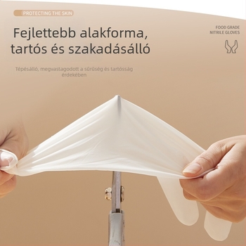Nitril egyszer használatos kesztyűk háztartási takarításhoz, vízálló, ultra vékony, 29,5 cm hosszú