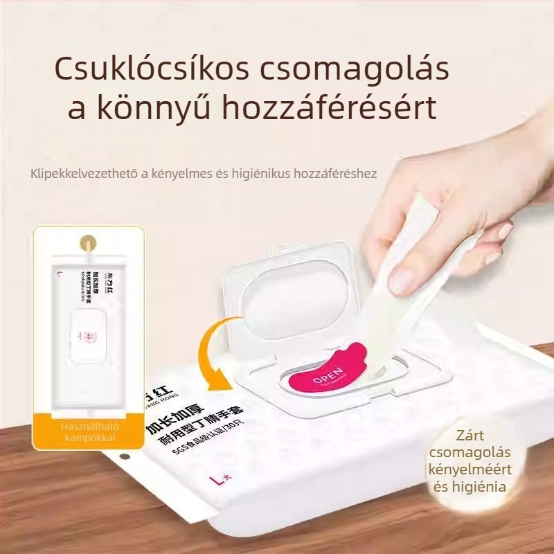 Dongfanghong Egyszer használatos nitril háztartási kesztyűk – mosogatáshoz, közepes vastagságú, tartós tisztításhoz (Brand: Dongfanghong; Material: Nitrile; Use: Dishwashing/Household; Thickness: Regular)