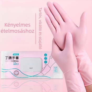 Egyszer használatos nitril kesztyűk konyhai és élelmiszer-feldolgozáshoz – Márka: Hangkang Medical / Hengpin; Súly: 4; Használat: élelmiszer-feldolgozás, mindennapi otthoni használat
