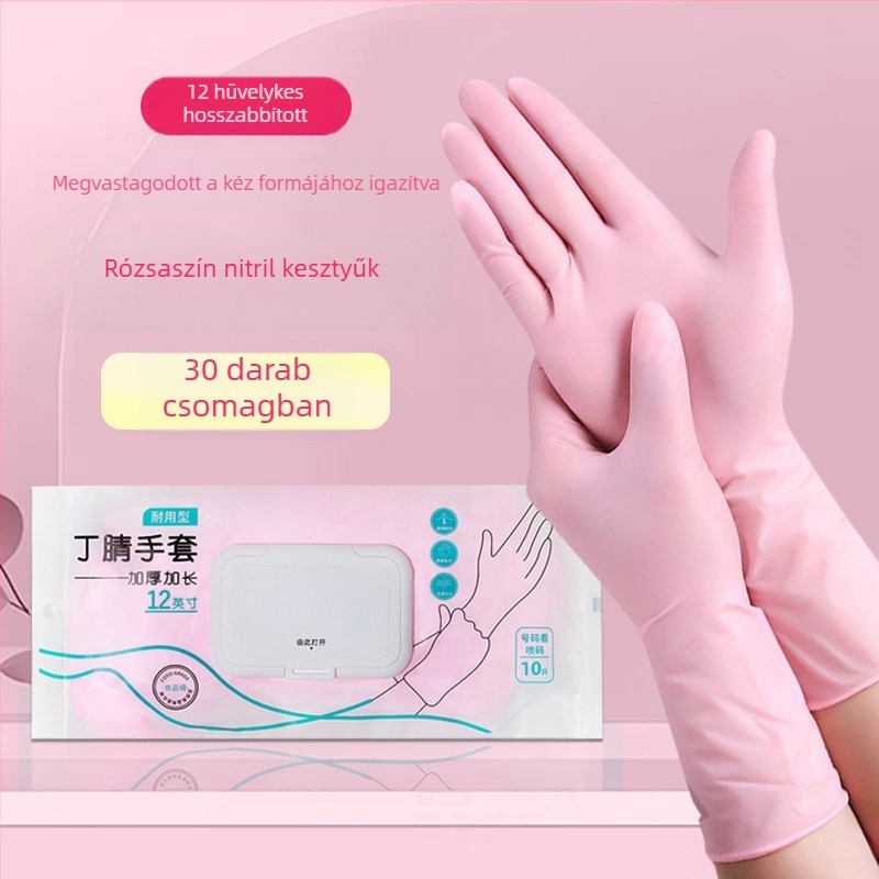 Egyszer használatos nitril kesztyűk konyhai és élelmiszer-feldolgozáshoz – Márka: Hangkang Medical / Hengpin; Súly: 4; Használat: élelmiszer-feldolgozás, mindennapi otthoni használat