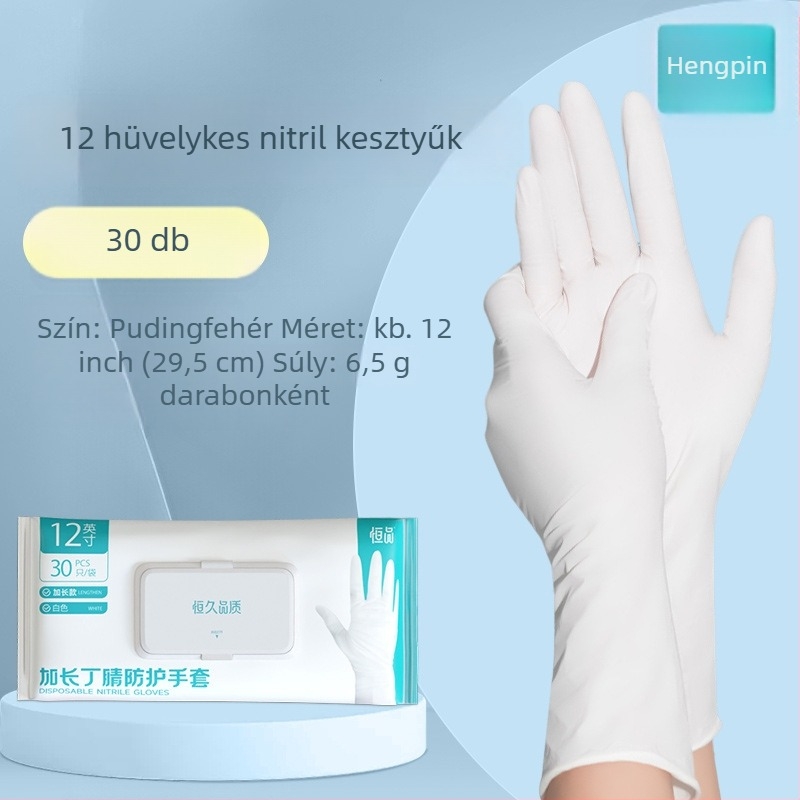 Egyszer használatos nitril kesztyűk konyhai és élelmiszer-feldolgozáshoz – Márka: Hangkang Medical / Hengpin; Súly: 4; Használat: élelmiszer-feldolgozás, mindennapi otthoni használat