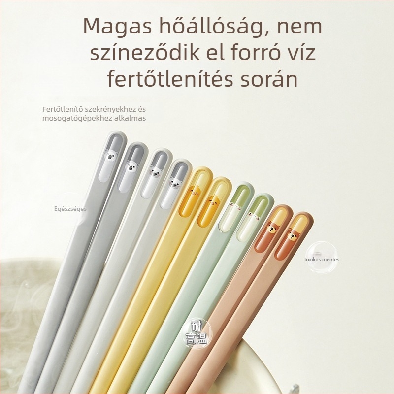 Ötvözetből készült evőpálcikák rajzfilm mintával, kreatív stílus, One Chestnut márka, felnőtteknek