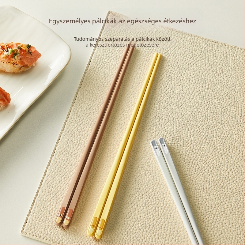 Ötvözetből készült evőpálcikák rajzfilm mintával, kreatív stílus, One Chestnut márka, felnőtteknek