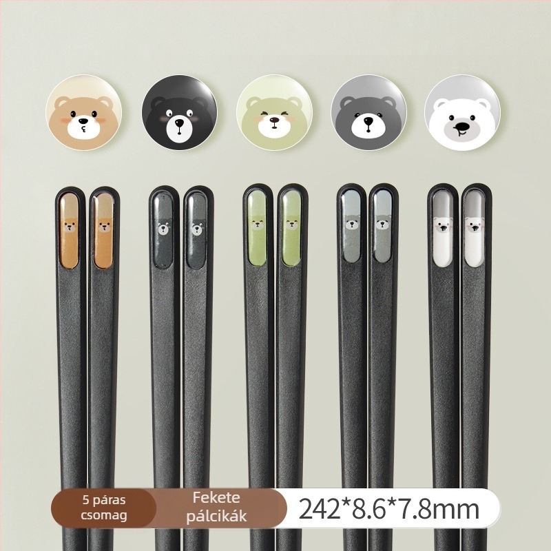 Ötvözetből készült evőpálcikák rajzfilm mintával, kreatív stílus, One Chestnut márka, felnőtteknek