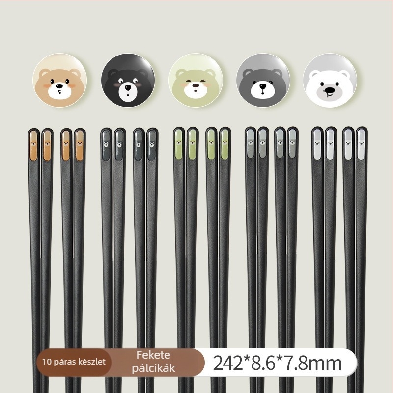 Ötvözetből készült evőpálcikák rajzfilm mintával, kreatív stílus, One Chestnut márka, felnőtteknek