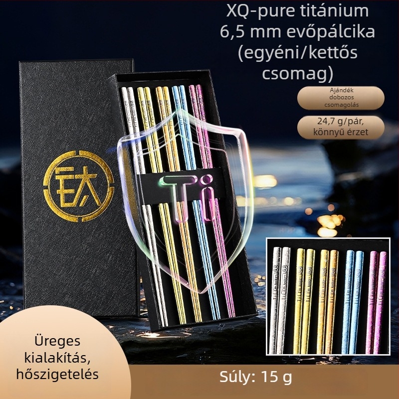 Titán evőpálcikák – modern, letisztult stílus, tükörfényes felület, 5 pár, testreszabás elérhető