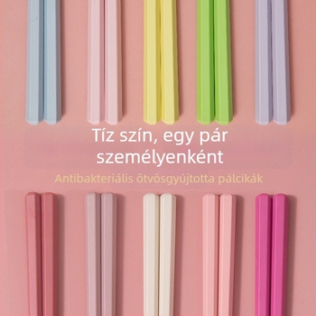 Ötvözetből készült evőpálcikák, japán stílusú, magas hőmérséklet-álló, penészmentes, 5 pár