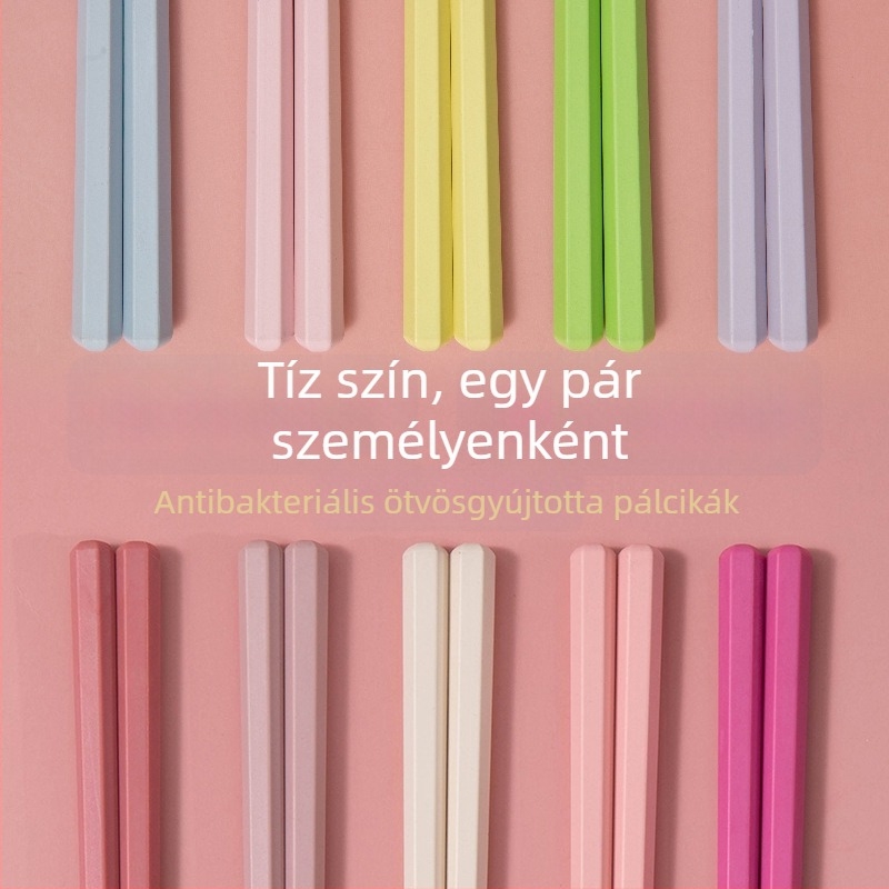 Ötvözetből készült evőpálcikák, japán stílusú, magas hőmérséklet-álló, penészmentes, 5 pár