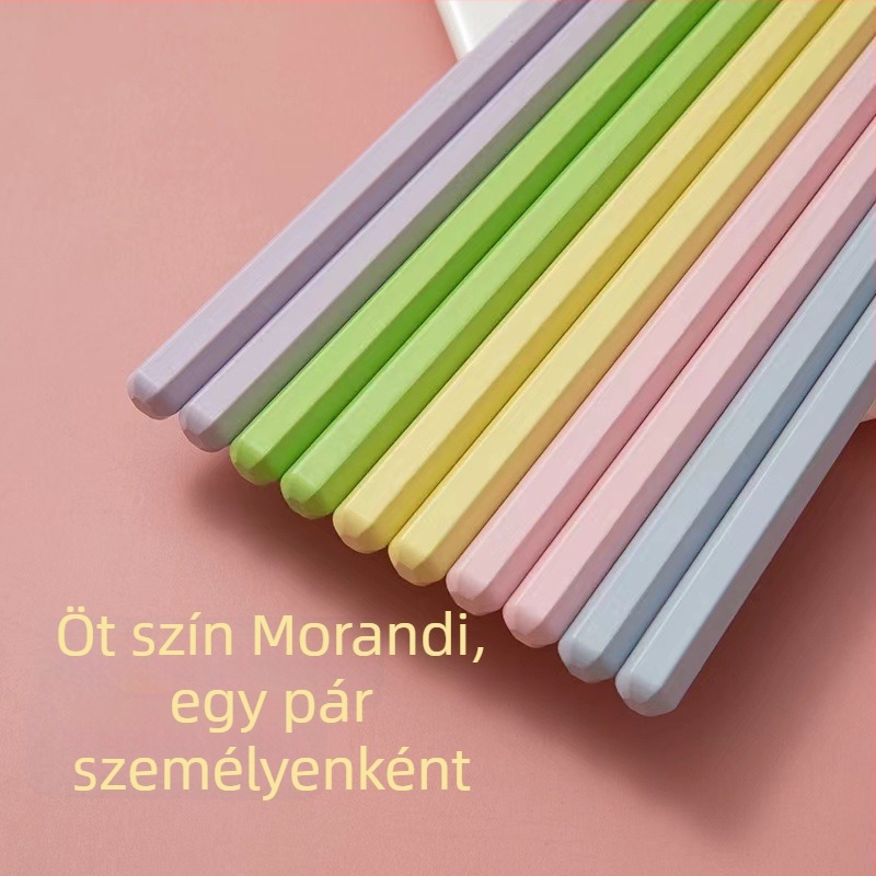 Ötvözetből készült evőpálcikák, japán stílusú, magas hőmérséklet-álló, penészmentes, 5 pár