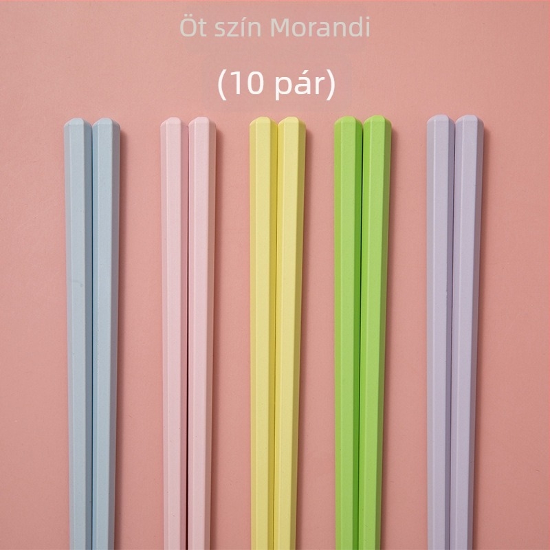 Ötvözetből készült evőpálcikák, japán stílusú, magas hőmérséklet-álló, penészmentes, 5 pár