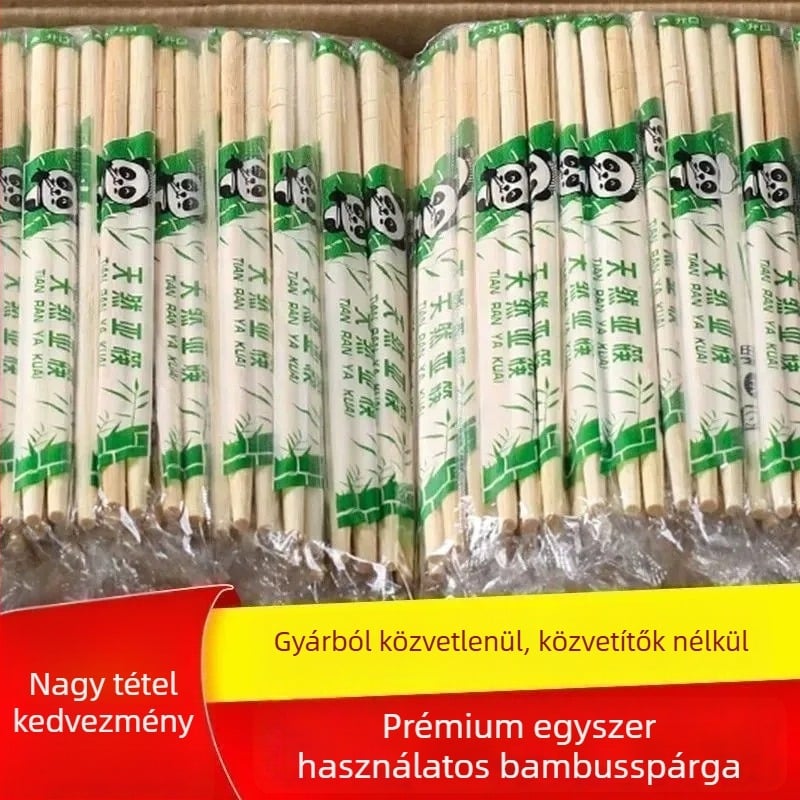 Egyszer használatos evőpálcikák, egyenként csomagoltak, éttermek és gyorséttermek számára, 100 vagy 200 páras készlet, biológiailag lebomló