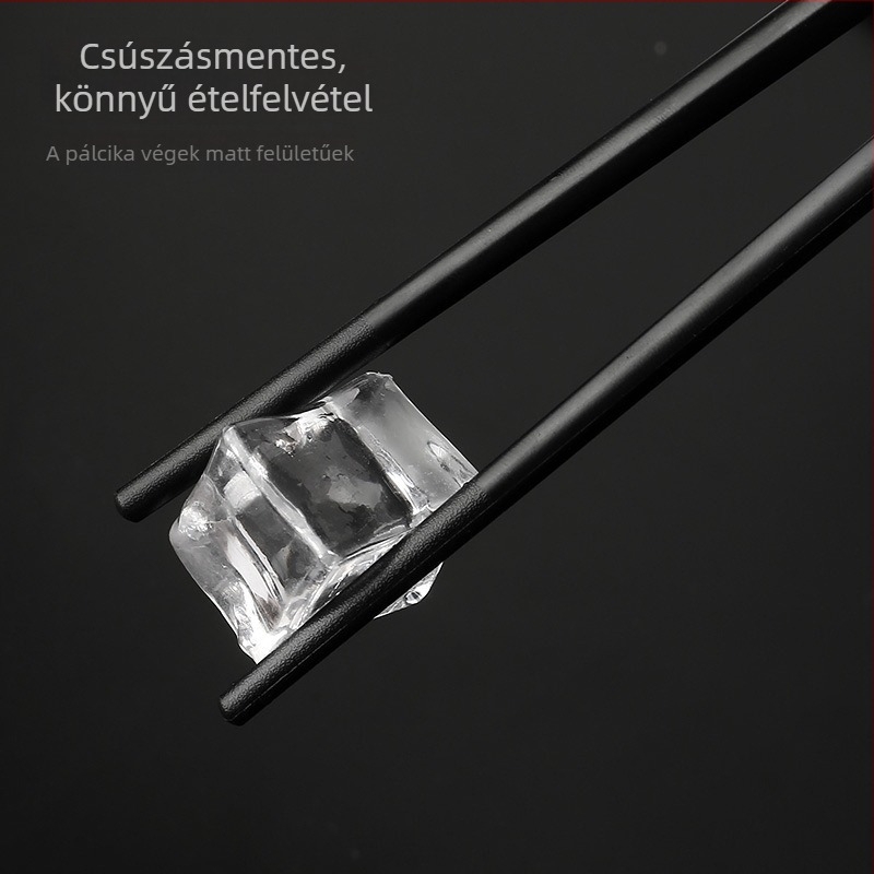 Ötvözetes evőpálcikák készlet, 10 pár, csúszásmentes, sterilizálható, gépi polírozott felület, szállodák és otthoni használatra