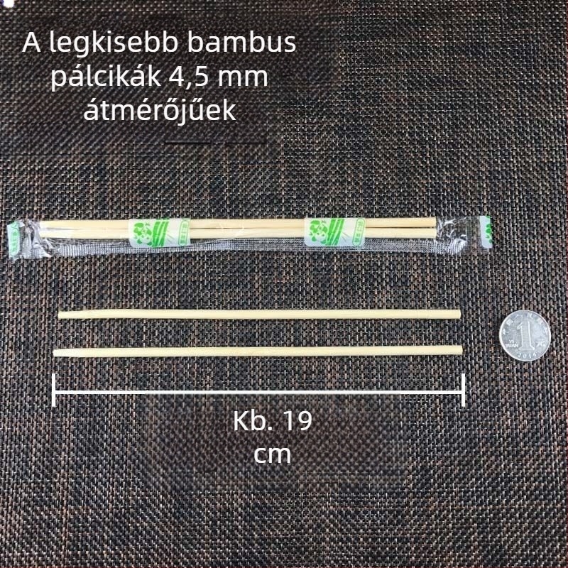 Egyszer használható bambusz evőpálcikák, higiénikus kerek kialakítású, 50 db, hőálló, egyenként csomagolt