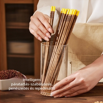 Ecoco márkájú csirkeszárnyfa evőpálcikák, nemzeti trend stílus, vízpolírozott felület, 5/10 pár