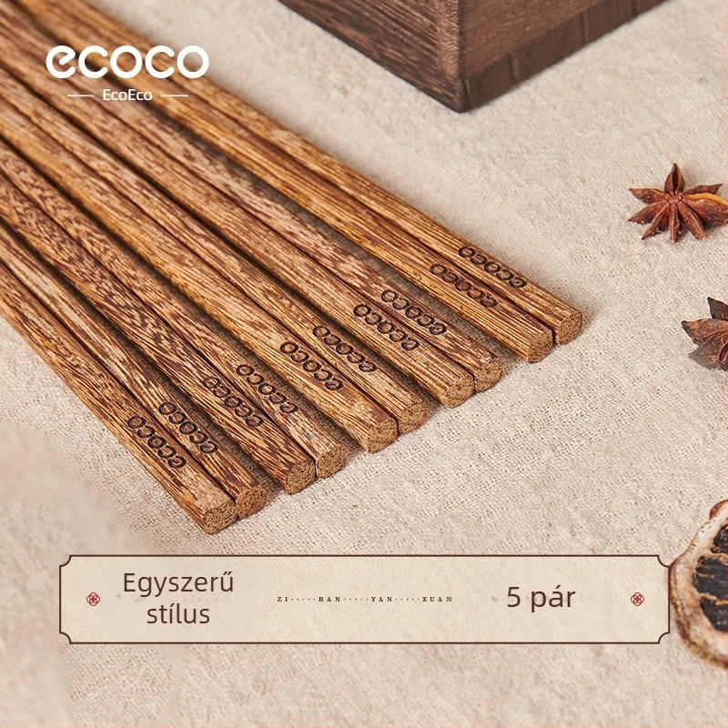 Ecoco márkájú csirkeszárnyfa evőpálcikák, nemzeti trend stílus, vízpolírozott felület, 5/10 pár