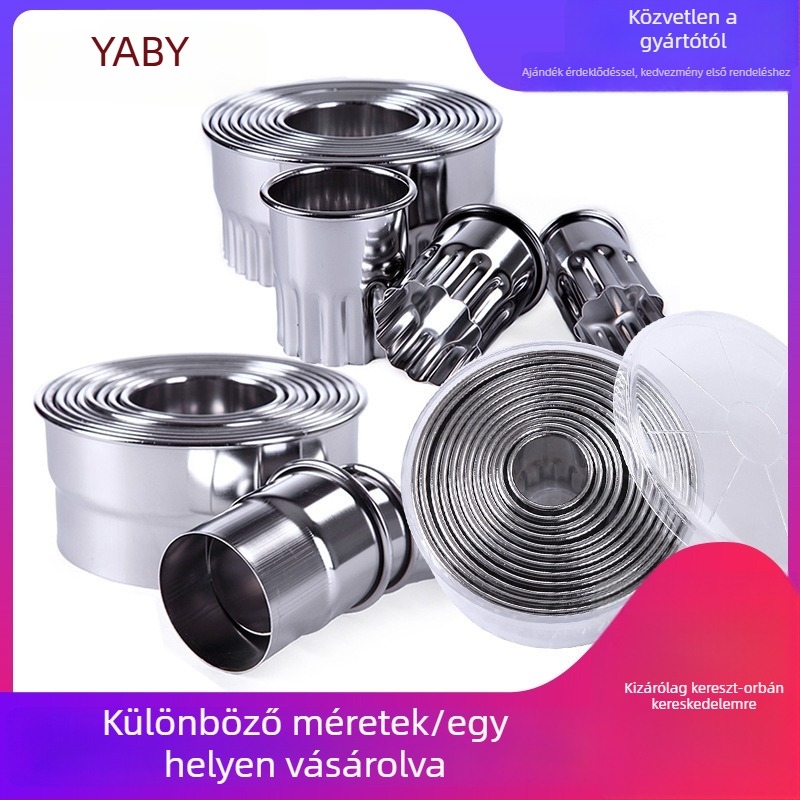 YABAY rozsdamentes acél süti-forma készlet – szabálytalan formájú, sütésre és zöldségek/gyümölcsök szeletelésére