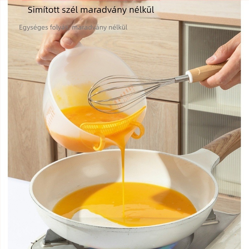 Műanyag mérőkanál szűrővel és skálával – tojásokhoz és sütéshez