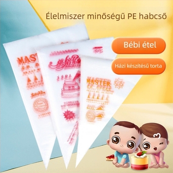 Egyszer használatos díszítő tasak, élelmiszer-minőségű PE, sütemények és kekszek díszítésére, DIY díszítő eszköz, magáncímke elérhető