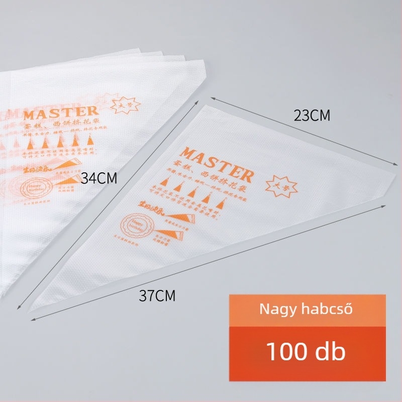 Egyszer használatos díszítő tasak, élelmiszer-minőségű PE, sütemények és kekszek díszítésére, DIY díszítő eszköz, magáncímke elérhető