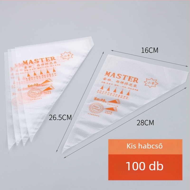 Egyszer használatos díszítő tasak, élelmiszer-minőségű PE, sütemények és kekszek díszítésére, DIY díszítő eszköz, magáncímke elérhető