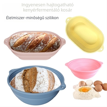 Kenyérfermentáló kosár és sütőforma – élelmiszer-minőségű szilikon – kerek forma