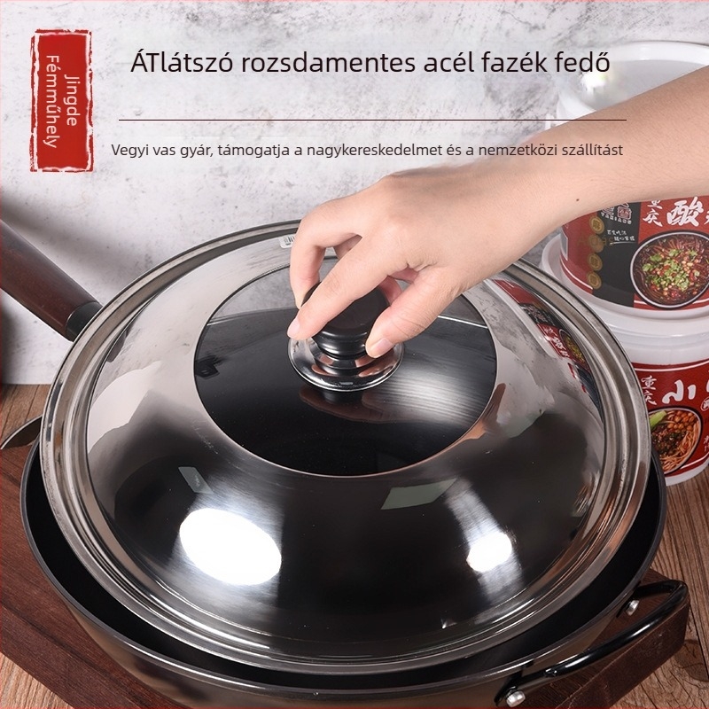 Rozsdamentes acél fazékfedő átlátszó dizájnnal, modell Zhgg001 (Anyag: Rozsdamentes acél; Súly: 1–3 kg; Stílus: Modern minimalizmus)