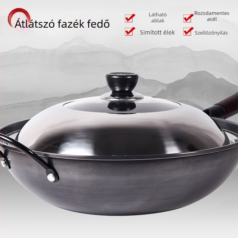 Rozsdamentes acél fazékfedő átlátszó dizájnnal, modell Zhgg001 (Anyag: Rozsdamentes acél; Súly: 1–3 kg; Stílus: Modern minimalizmus)