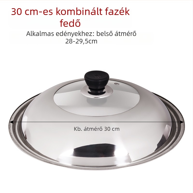 Rozsdamentes acél fazékfedő átlátszó dizájnnal, modell Zhgg001 (Anyag: Rozsdamentes acél; Súly: 1–3 kg; Stílus: Modern minimalizmus)