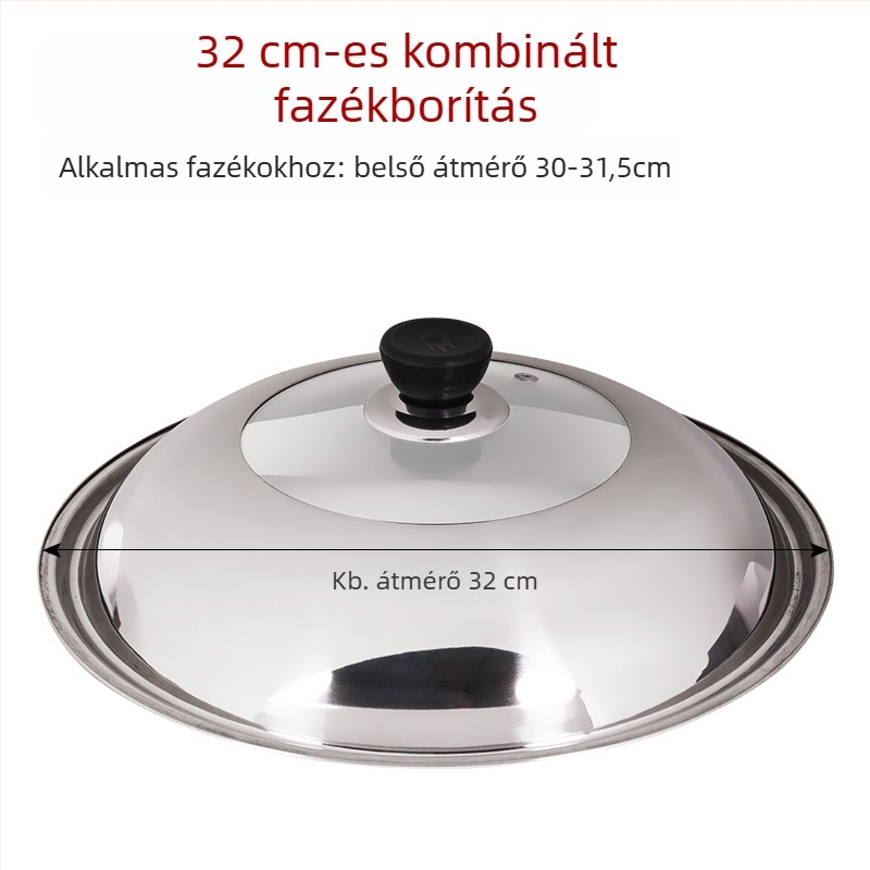 Rozsdamentes acél fazékfedő átlátszó dizájnnal, modell Zhgg001 (Anyag: Rozsdamentes acél; Súly: 1–3 kg; Stílus: Modern minimalizmus)