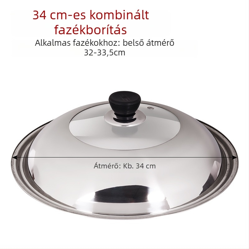 Rozsdamentes acél fazékfedő átlátszó dizájnnal, modell Zhgg001 (Anyag: Rozsdamentes acél; Súly: 1–3 kg; Stílus: Modern minimalizmus)