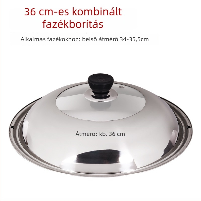 Rozsdamentes acél fazékfedő átlátszó dizájnnal, modell Zhgg001 (Anyag: Rozsdamentes acél; Súly: 1–3 kg; Stílus: Modern minimalizmus)