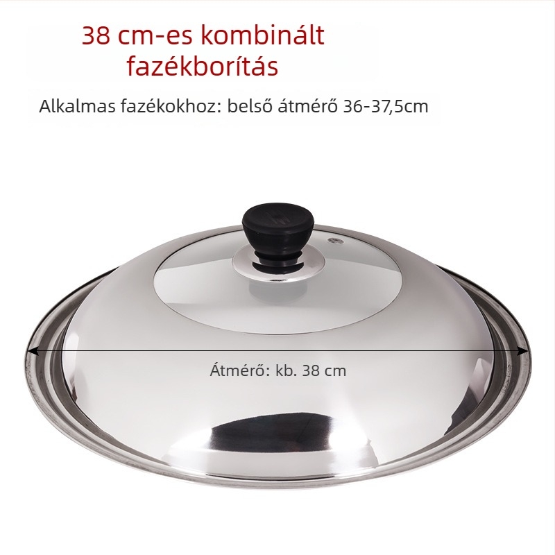 Rozsdamentes acél fazékfedő átlátszó dizájnnal, modell Zhgg001 (Anyag: Rozsdamentes acél; Súly: 1–3 kg; Stílus: Modern minimalizmus)