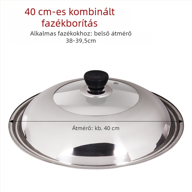 Rozsdamentes acél fazékfedő átlátszó dizájnnal, modell Zhgg001 (Anyag: Rozsdamentes acél; Súly: 1–3 kg; Stílus: Modern minimalizmus)