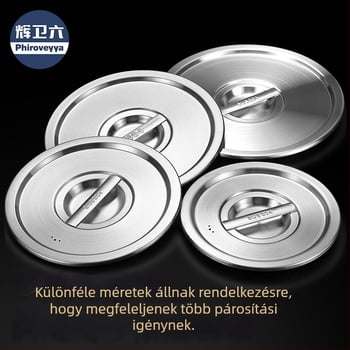 Főzőedény fedő – 304 rozsdamentes acél, élelmiszer-minőség, háztartási többfunkciós, vastag, modern minimalista stílus