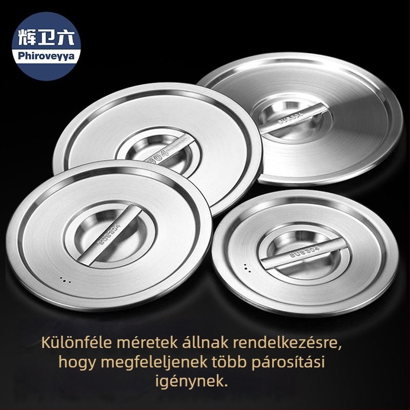 Főzőedény fedő – 304 rozsdamentes acél, élelmiszer-minőség, háztartási többfunkciós, vastag, modern minimalista stílus