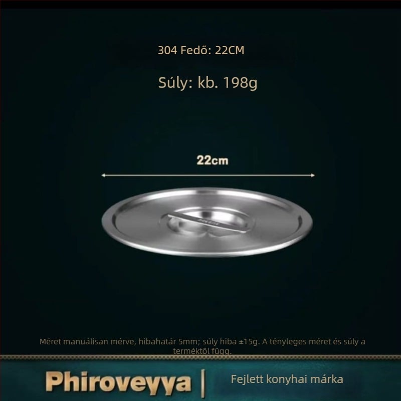 Főzőedény fedő – 304 rozsdamentes acél, élelmiszer-minőség, háztartási többfunkciós, vastag, modern minimalista stílus