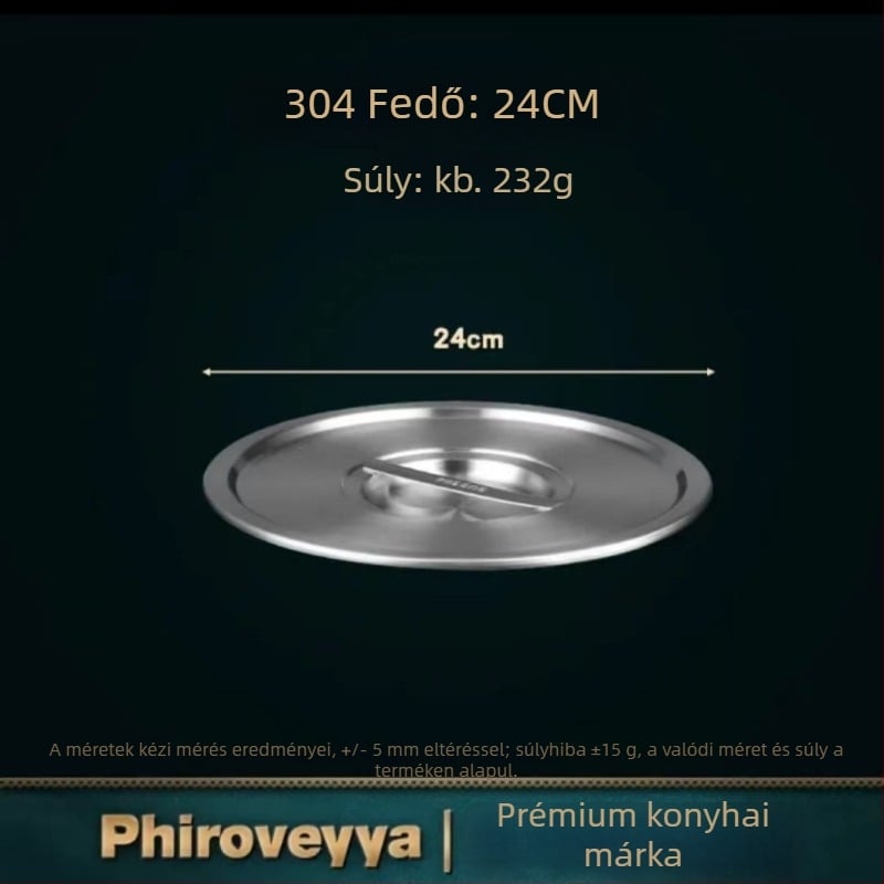 Főzőedény fedő – 304 rozsdamentes acél, élelmiszer-minőség, háztartási többfunkciós, vastag, modern minimalista stílus