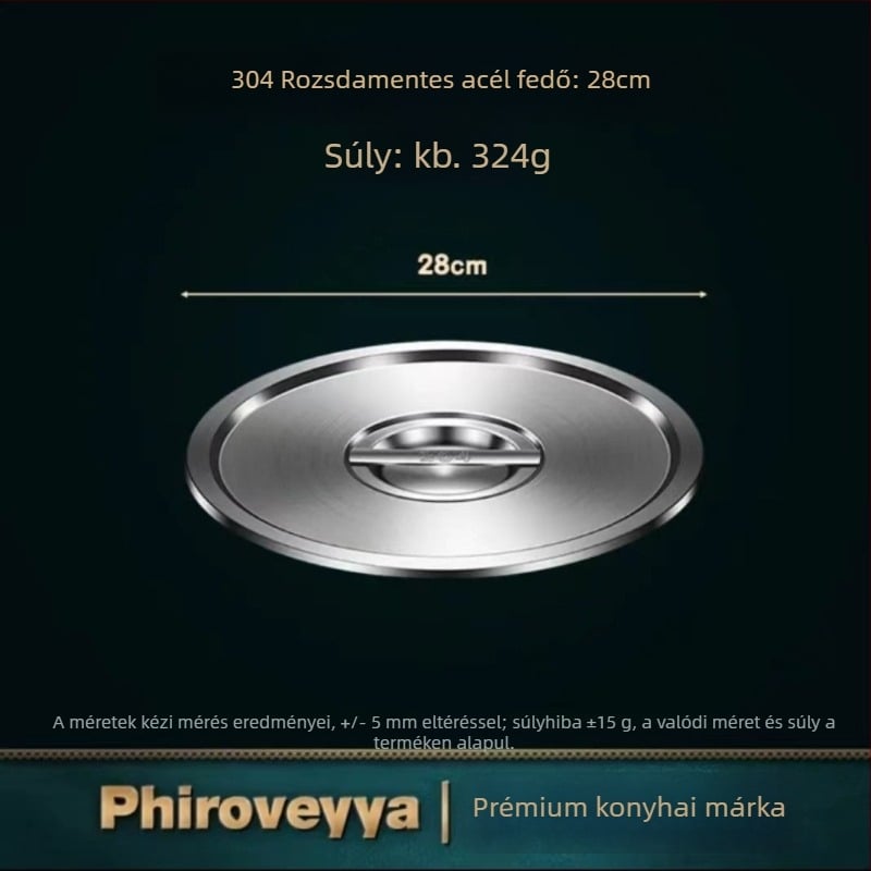 Főzőedény fedő – 304 rozsdamentes acél, élelmiszer-minőség, háztartási többfunkciós, vastag, modern minimalista stílus