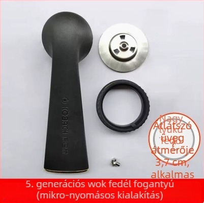 Combach üvegfedő wokhoz – átlátszó, kör alakú, hőálló üveg, fogantyúval