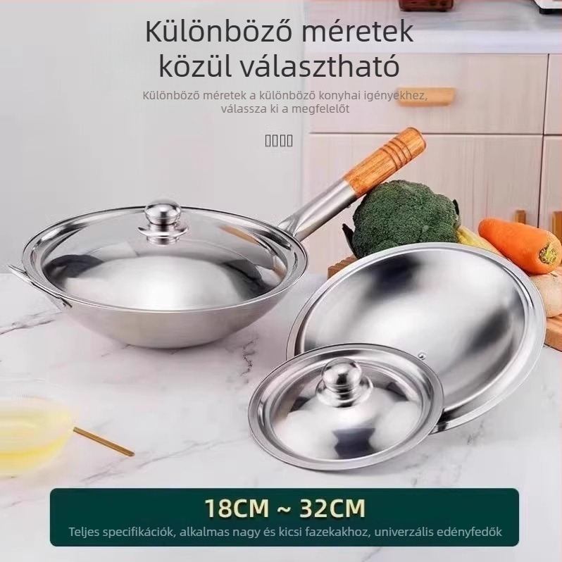 Rozsdamentes acél edényfedő, univerzális a wokhoz és a fazékhoz, modell Regular Fit, márka Friendly