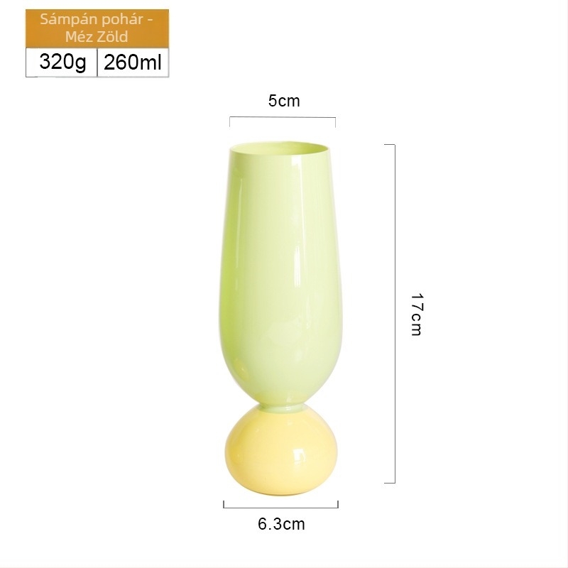 Tulipán formájú üvegpohár logónyomtatással, permetezett felülettel, tálcás csomagolásban, testre szabható, ajándékhoz kész