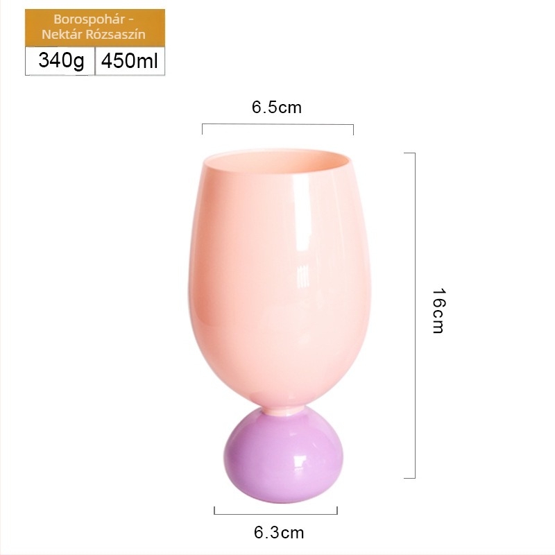 Tulipán formájú üvegpohár logónyomtatással, permetezett felülettel, tálcás csomagolásban, testre szabható, ajándékhoz kész