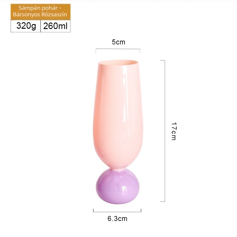 Tulipán formájú üvegpohár logónyomtatással, permetezett felülettel, tálcás csomagolásban, testre szabható, ajándékhoz kész