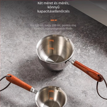 Rozsdamentes acél olajöntő edény, modell 8248, lapos alj, fedél nélkül, univerzális tűzhely-kompatibilitás