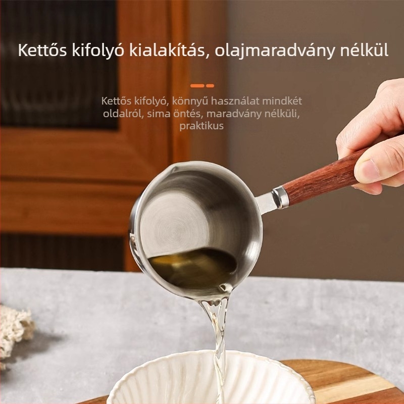 Rozsdamentes acél olajöntő edény, modell 8248, lapos alj, fedél nélkül, univerzális tűzhely-kompatibilitás