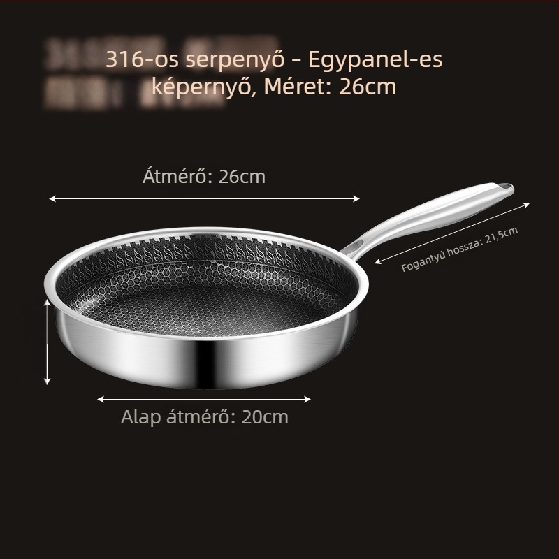 Meilun 316 rozsdamentes acél wok, többrészű aljzattal, üvegfedél, tapadásmentes bevonat