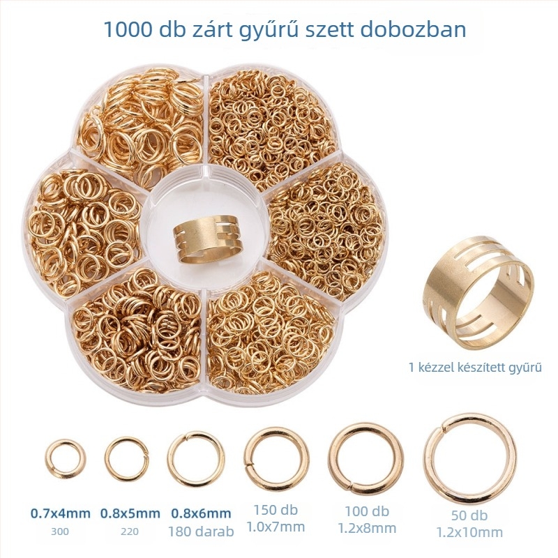 Dobozos 4–10 mm zárógyűrűk DIY ékszerekhez — Pengkai Jewelry