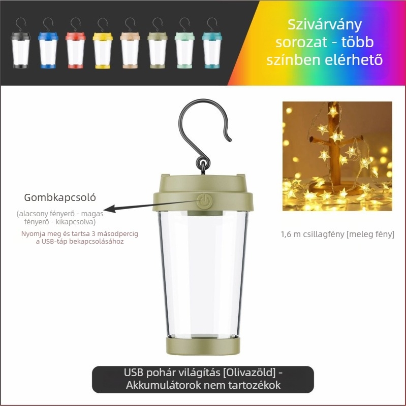 Jiadi Kemping LED Fény – Újratölthető 5V LED sorlámpa kapcsolóval