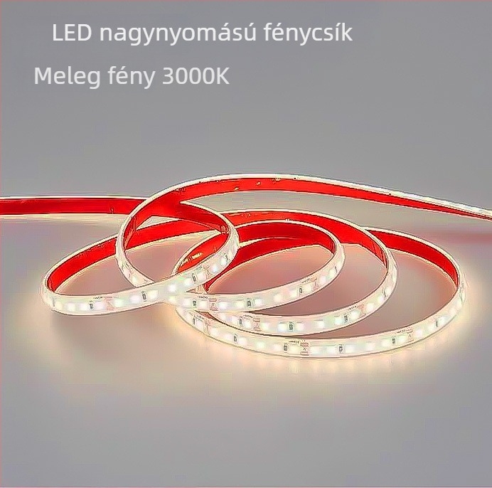 LED szalag 220V, 2835 chip, 120 LED, 180° fénysugár, vízálló